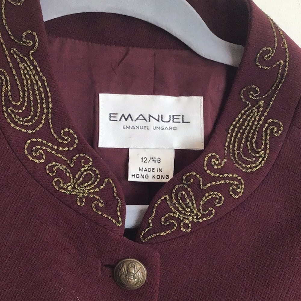 Vintage Emanul Ungaro cropped bolero style jacket / beadwork on collar/cuffs 12 - Picture 3 of 13